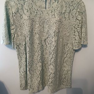 LOFT Lace Short-Sleeve Blouse